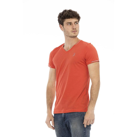 Men V-Neck Short-Sleeves T-Shirt – Breathable - Orange -Guocali