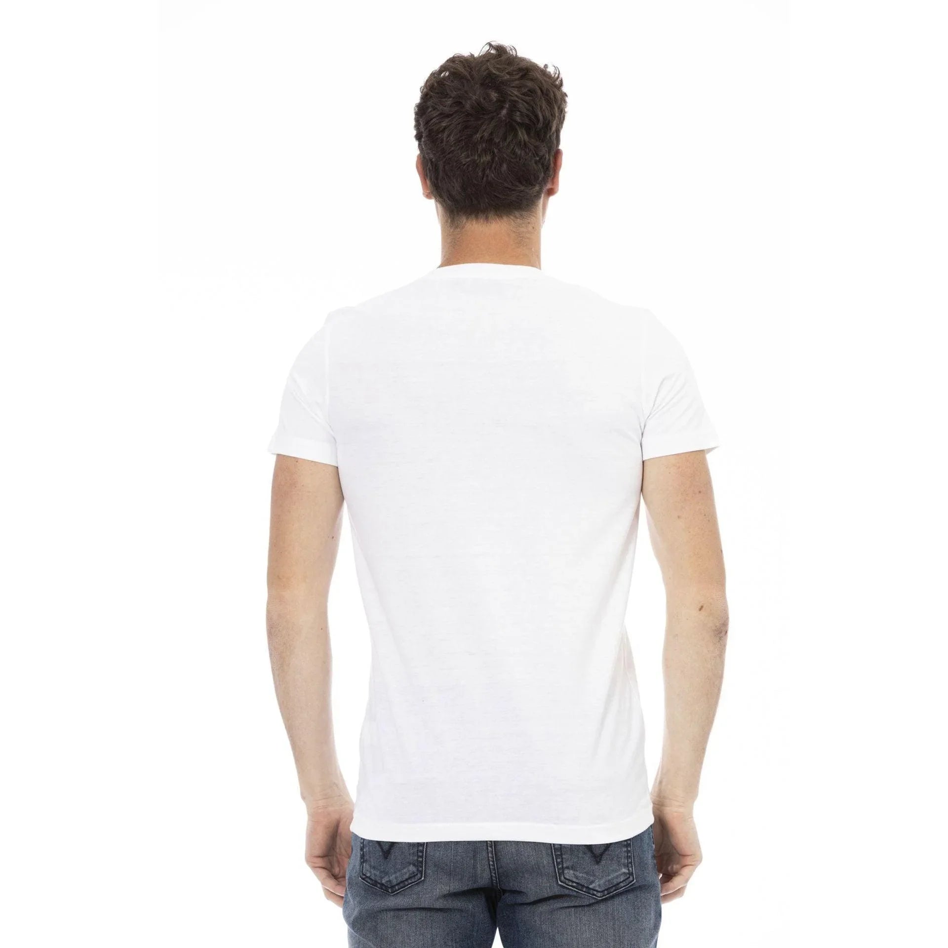 Men V-Neck Short-Sleeves T-Shirt – Breathable - White -Guocali