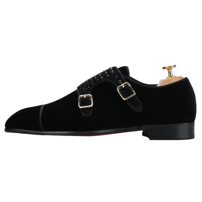 Men Slipper Dress Loafers - Buckles Monk Strap Formal Dress Shoes