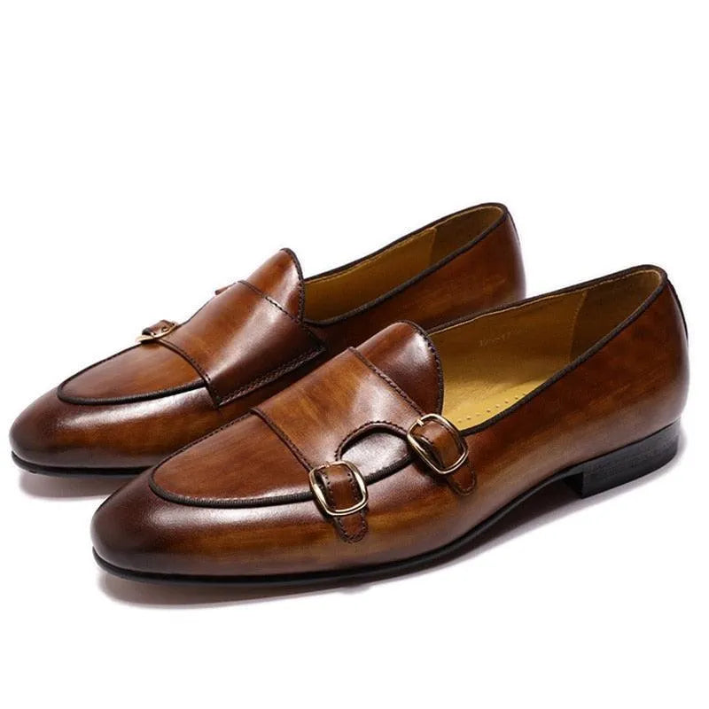 Men's Apron Toe Monk Strap Dress Loafers – Monk Strap Shoes | GUOCALI