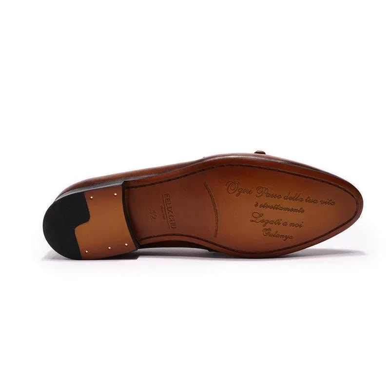 Men's Apron Toe Monk Strap Dress Loafers – Monk Strap Shoes | GUOCALI – view 3