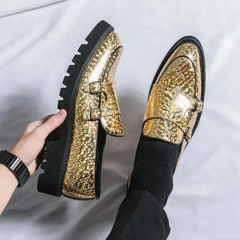 Men's Chunky Monk Strap Dress Loafers – Loafers | GUOCALI – view 6
