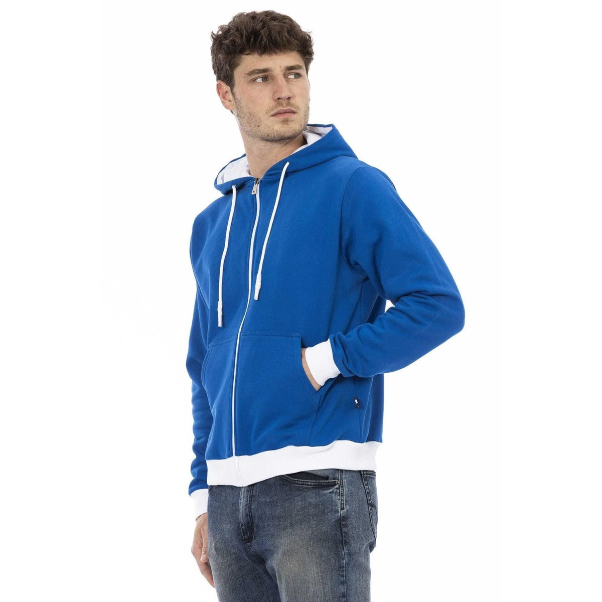 Men's hoodie Baldinini Trend Full-Zip Kangaroo Pocket Navy – view 2