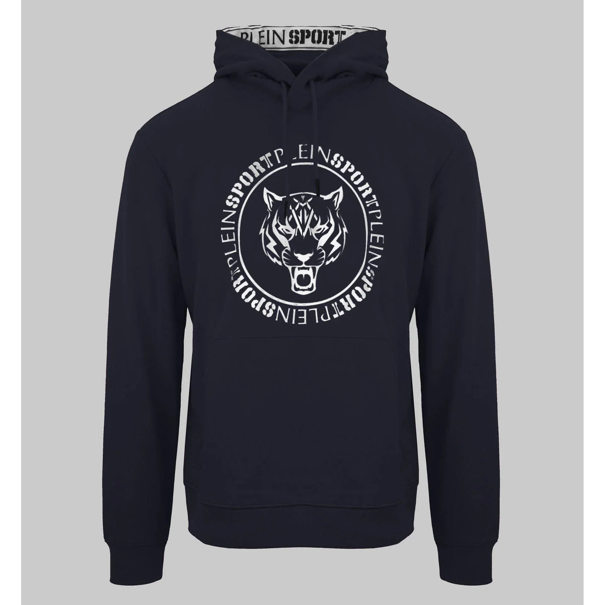 Men's hoodie Plein Sport Logo Kangaroo Pocket Pullover Navy – main view