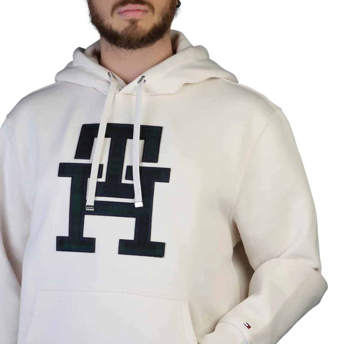 Men's hoodie Tommy Hilfiger Logo Kangaroo Pocket White – view 3