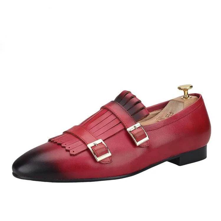 Men's Kiltie Monk Strap Dress Loafers – Monk Strap Shoes | GUOCALI – view 3