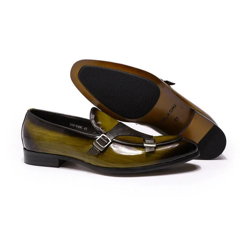 Men's Patent Leather Monk Strap Loafers – Loafers | GUOCALI – view 3