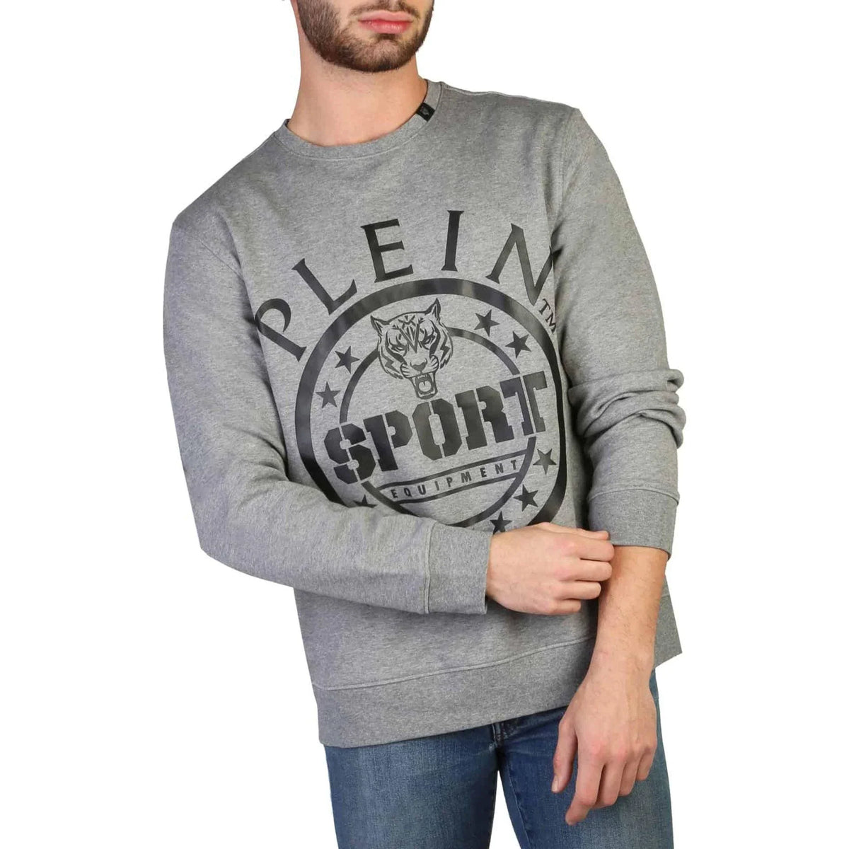 Men's sweatshirt Plein Sport Logo Crew Neck Regular Fit Grey – main view