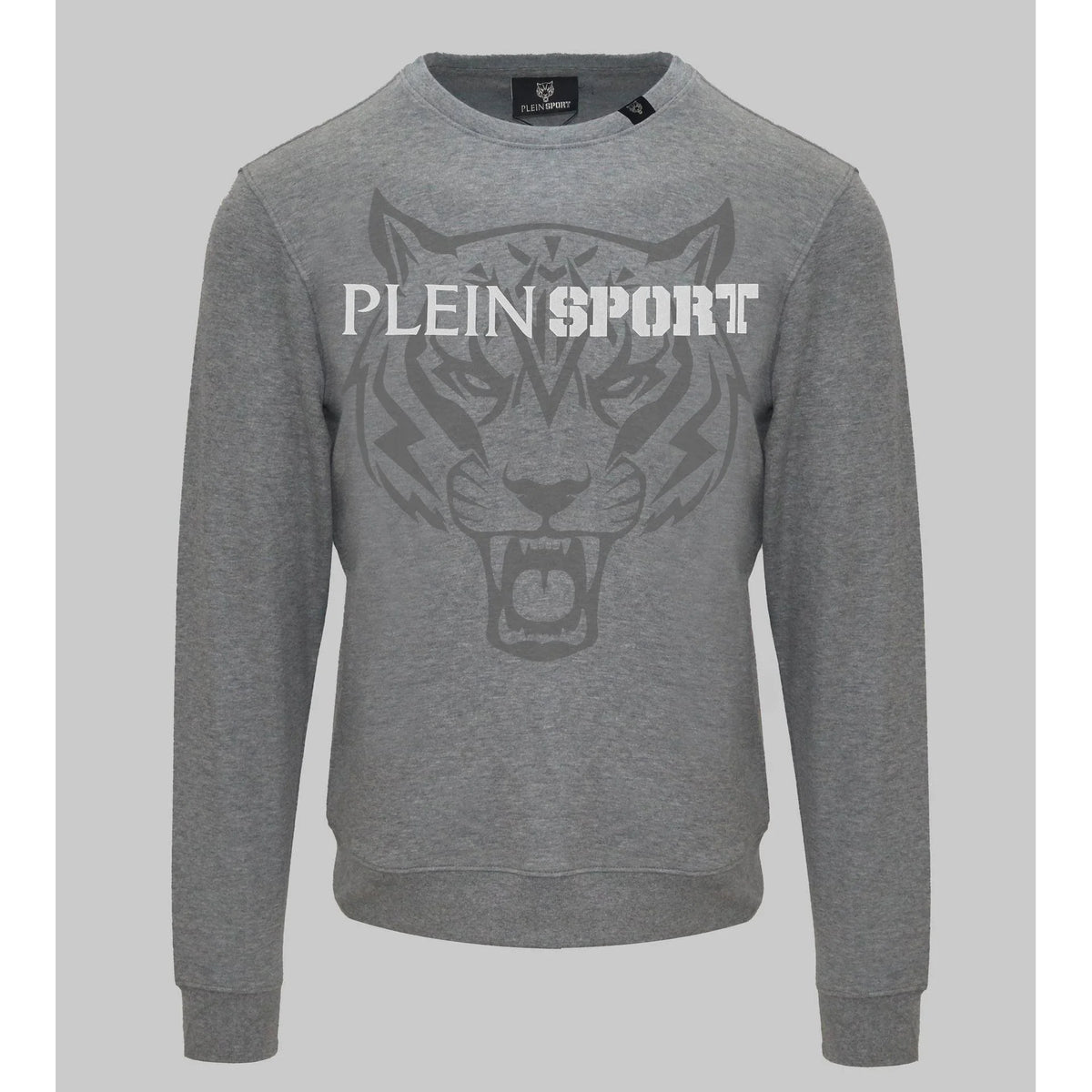 Men's sweatshirt Plein Sport Streetwear Logo Ribbed Hem Grey – main view