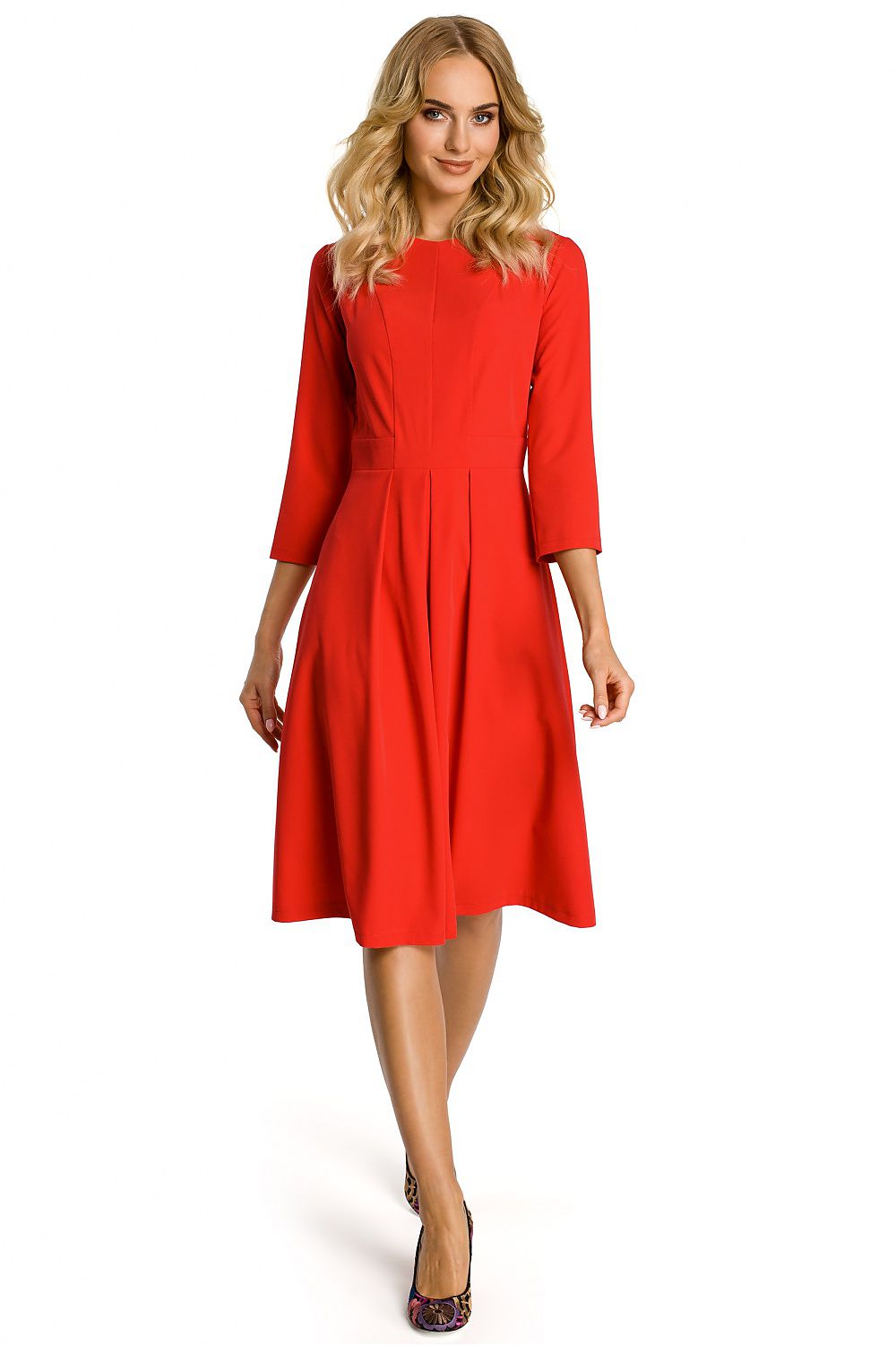 Midi Fit and Flare Day Dress Elegant Style-Day Dress-GUOCALI