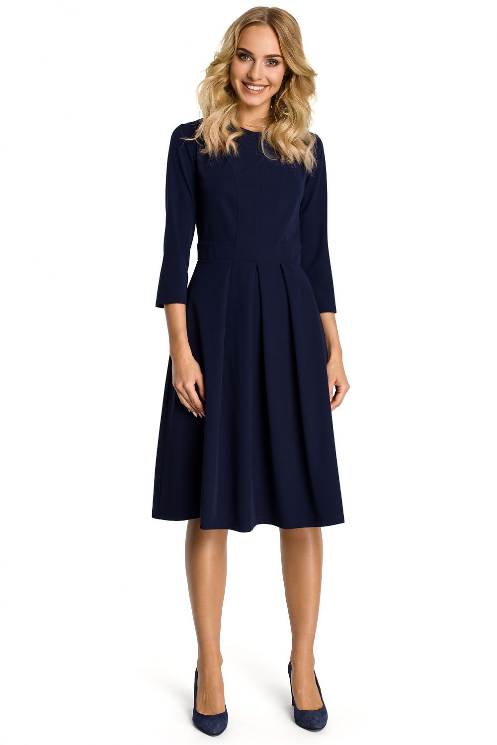 Midi Fit and Flare Day Dress Elegant Style-Day Dress-GUOCALI