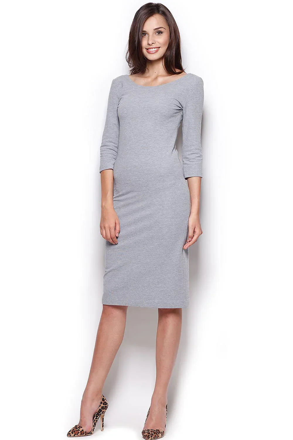 Minimalist Boat Neck Day Dress