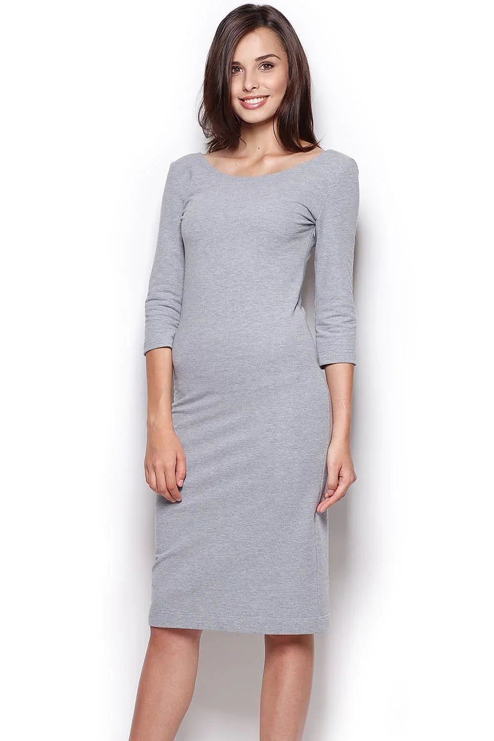 Minimalist Boat Neck Day Dress