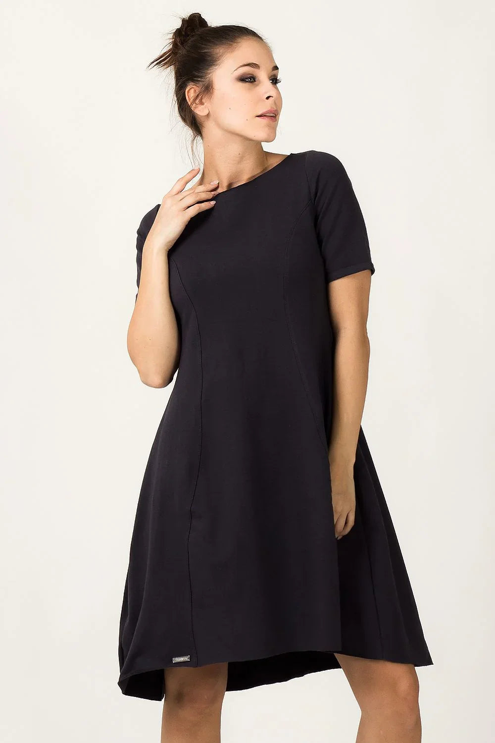 Minimalist Boat Neck Short Sleeves Day Dress