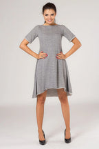 Minimalist Boat Neck Short Sleeves Day Dress