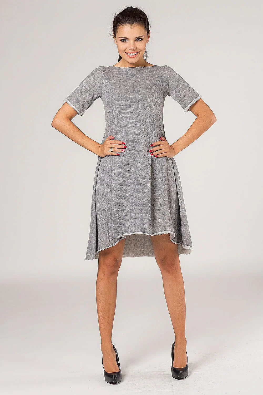 Minimalist Boat Neck Short Sleeves Day Dress