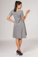 Minimalist Boat Neck Short Sleeves Day Dress