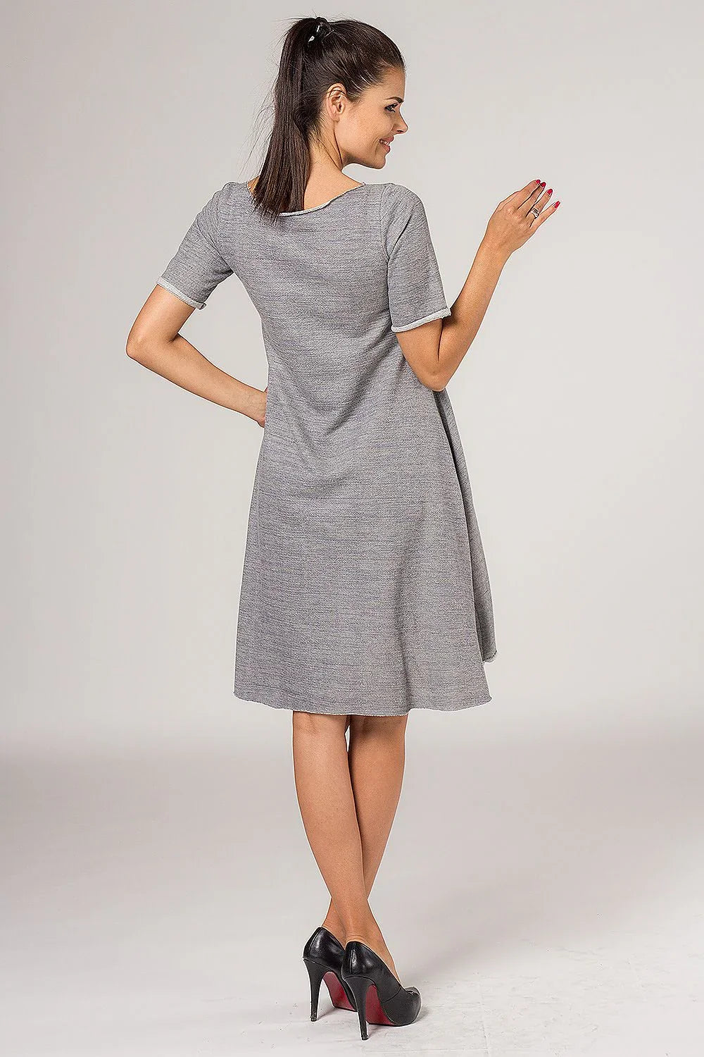 Minimalist Boat Neck Short Sleeves Day Dress