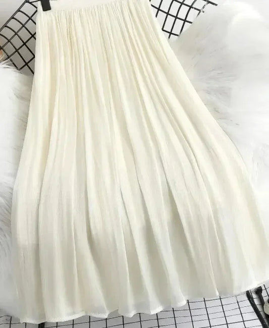 Minimalist Solid Color A-Line Skirt -Guocali