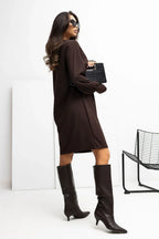 Minimalist Straight Knee-Length Day Dress - Shift