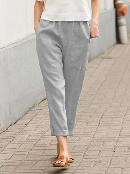 Minimalist Women's Trousers – Mid Rise Breathable -Guocali