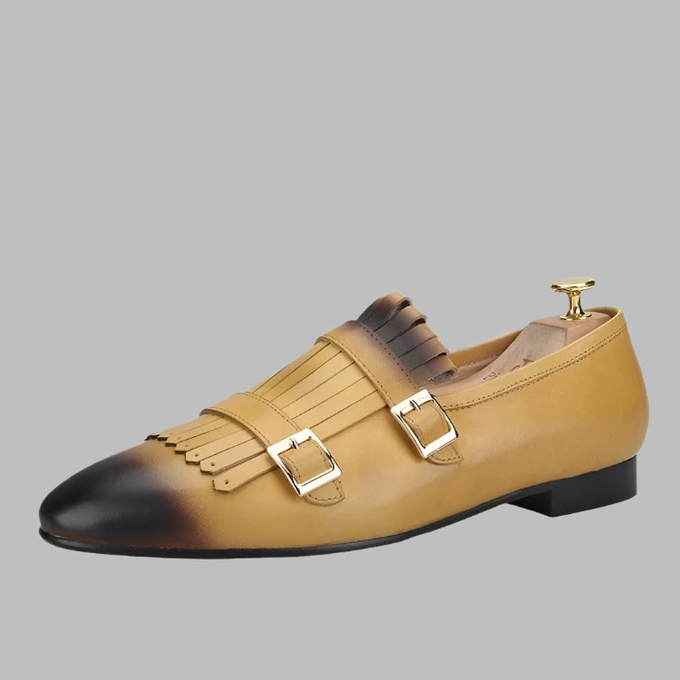 Men Kiltie Dress Loafers - Buckles, Straps Monk Strap Formal Dress Shoes