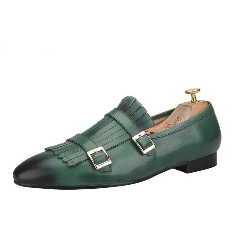 Men Kiltie Dress Loafers - Buckles, Straps Monk Strap Formal Dress Shoes