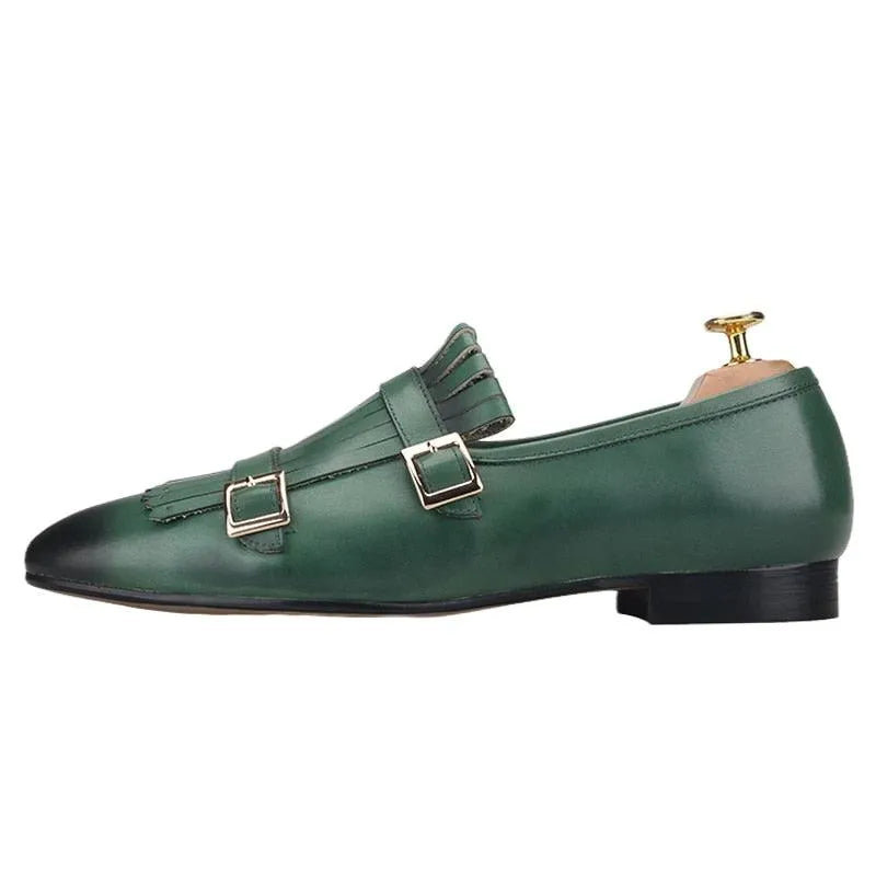 Men Kiltie Dress Loafers - Buckles, Straps Monk Strap Formal Dress Shoes