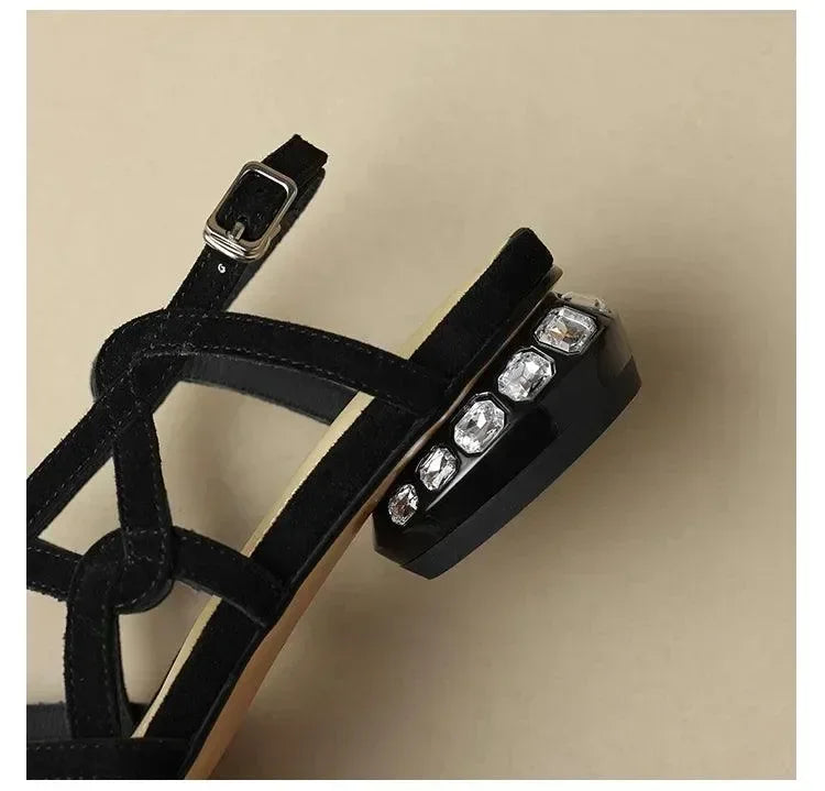 Women Sandals - Block Heels - PU Leather