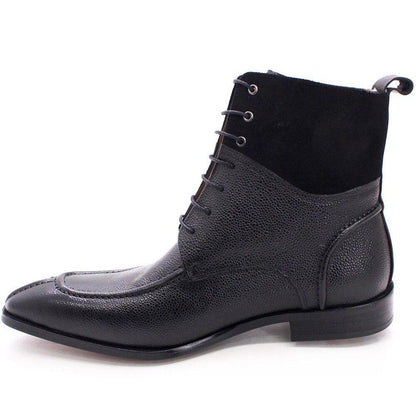 Nevan Leather LaceUp Ankle Boots - Boots - Guocali