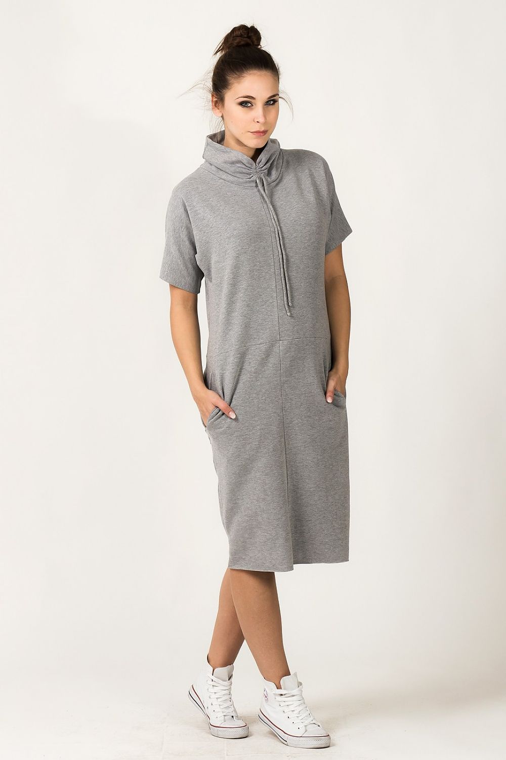 Oversized Turtleneck Day Dress Casual Style-Day Dress-GUOCALI