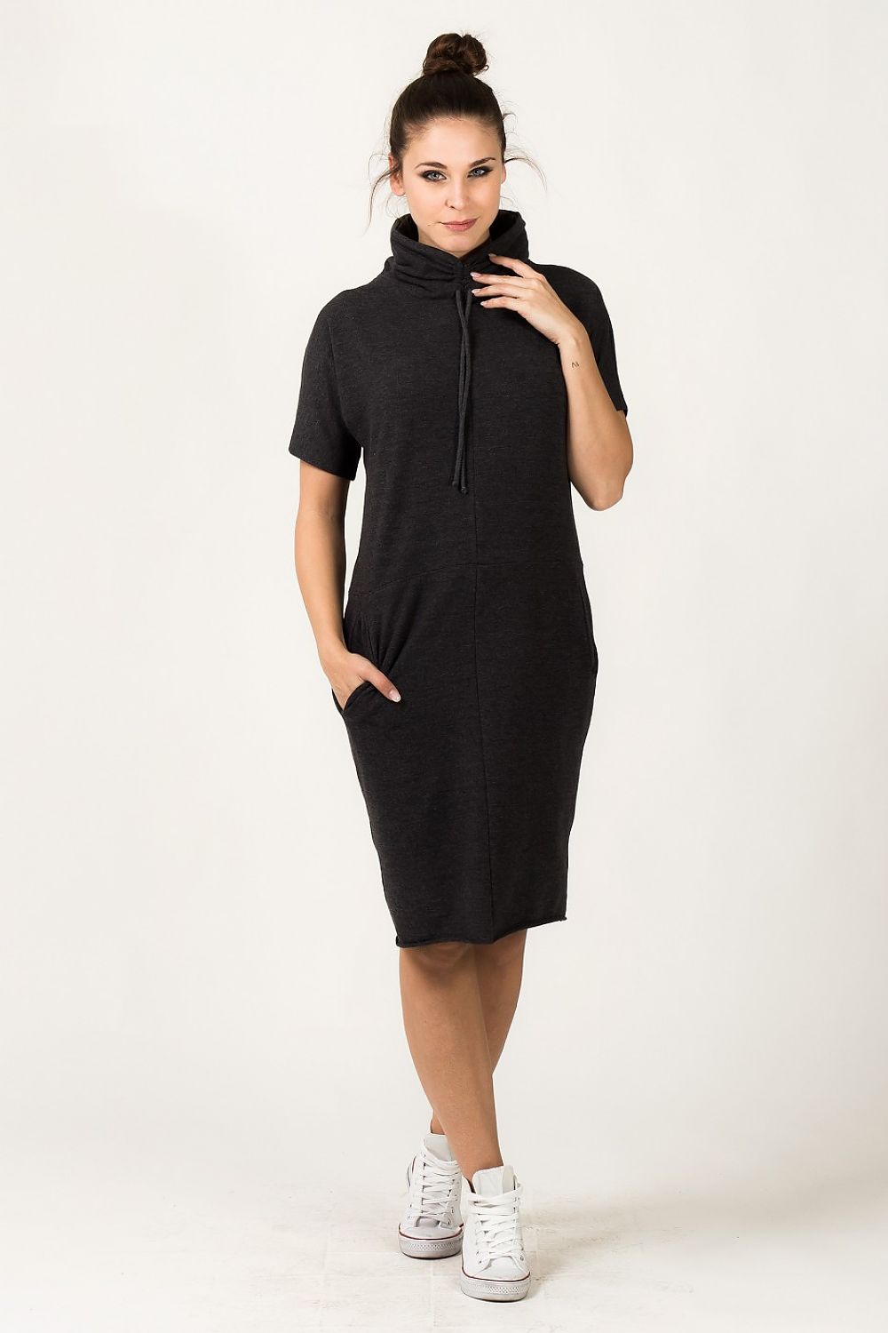 Oversized Turtleneck Day Dress Casual Style-Day Dress-GUOCALI