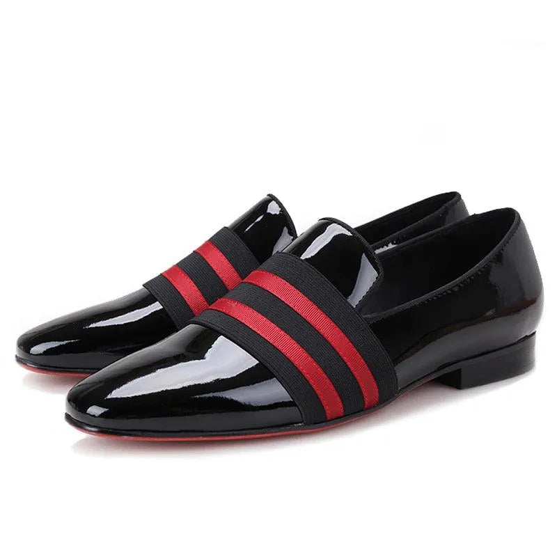 Men Dress Apron Toe Loafers - Slip-On Flat Formal Dress Shoes