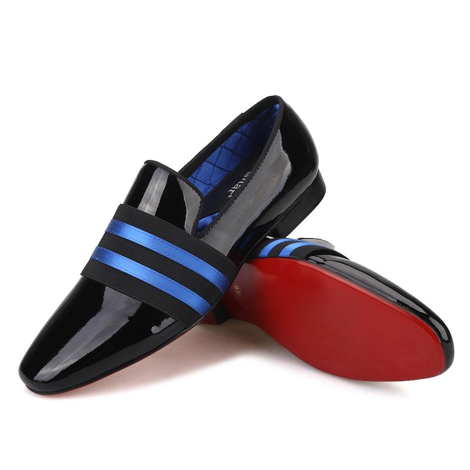 Patent Leather Men Loafers With Ribbon - Men Shoes - Loafer Shoes - Guocali