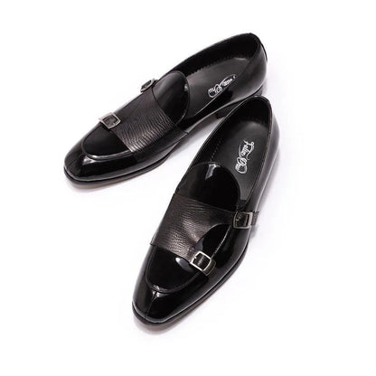 men loafers - patent leather, leather, rubber