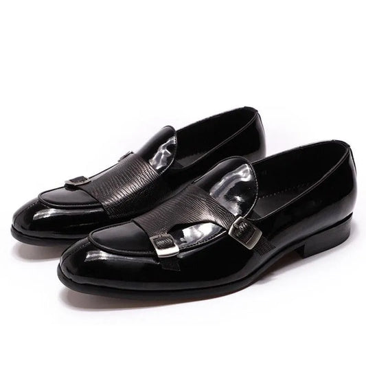 men loafers - patent leather, leather, rubber