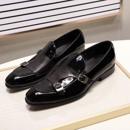 men loafers - patent leather, leather, rubber