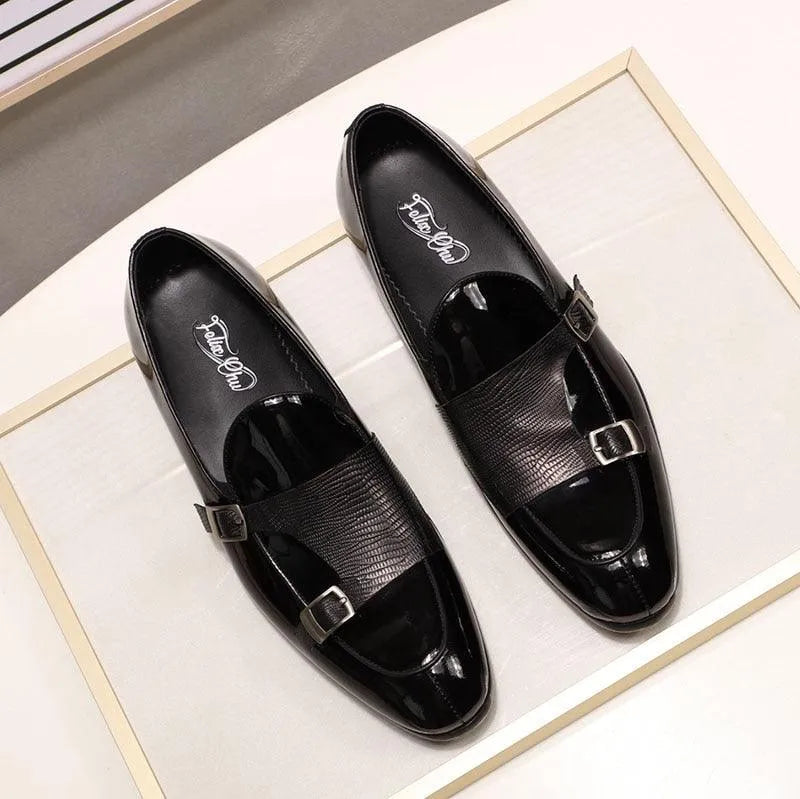 men loafers - patent leather, leather, rubber