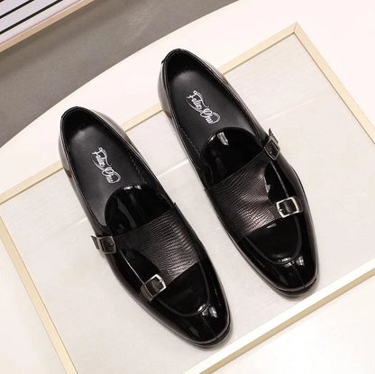 men loafers - patent leather, leather, rubber