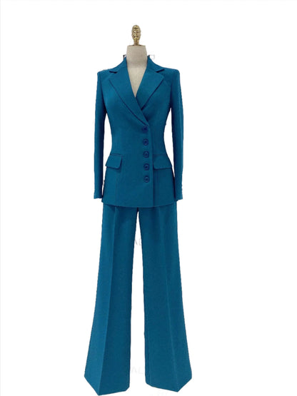 Peacock Style Pant Suit - Wide Leg Women Trouser Suit -Guocali