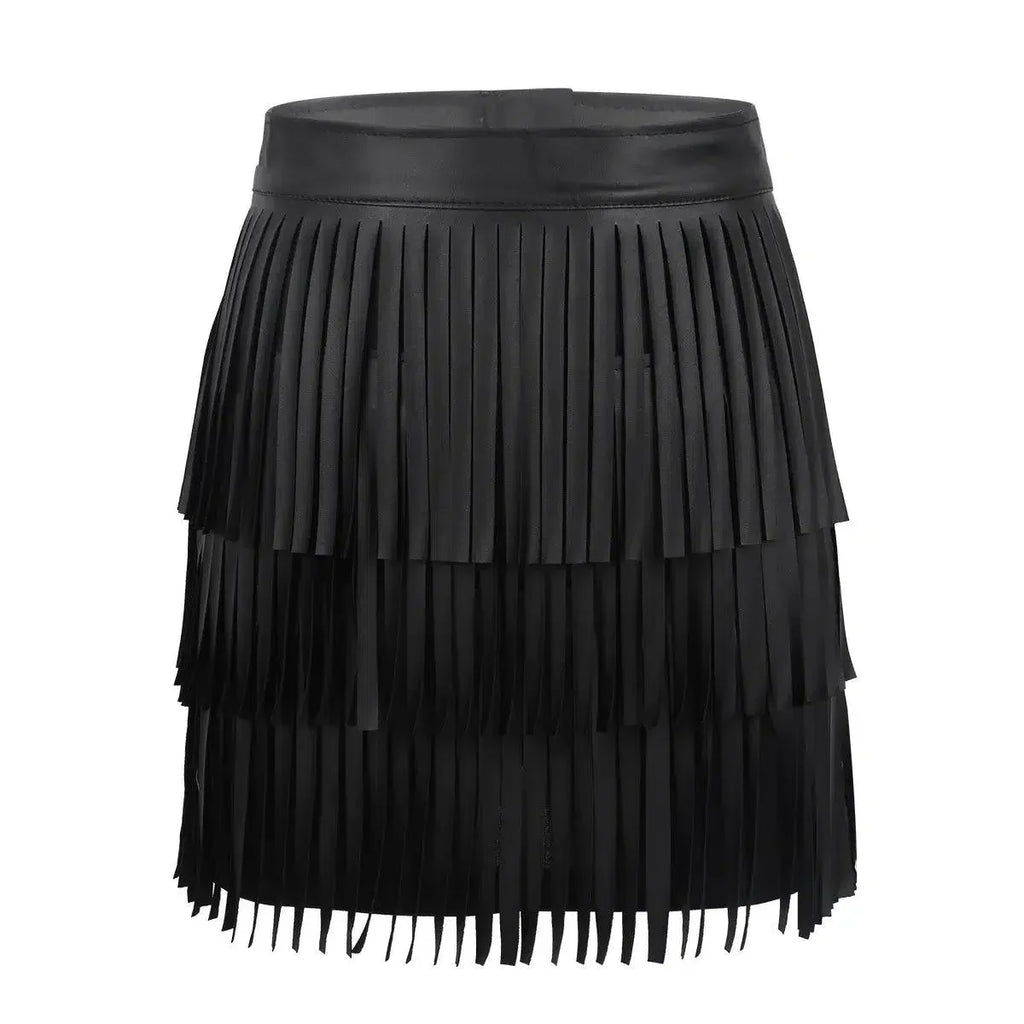 Pencil Skirt Women Leather Fringe Tassel - Mini Women Skirt