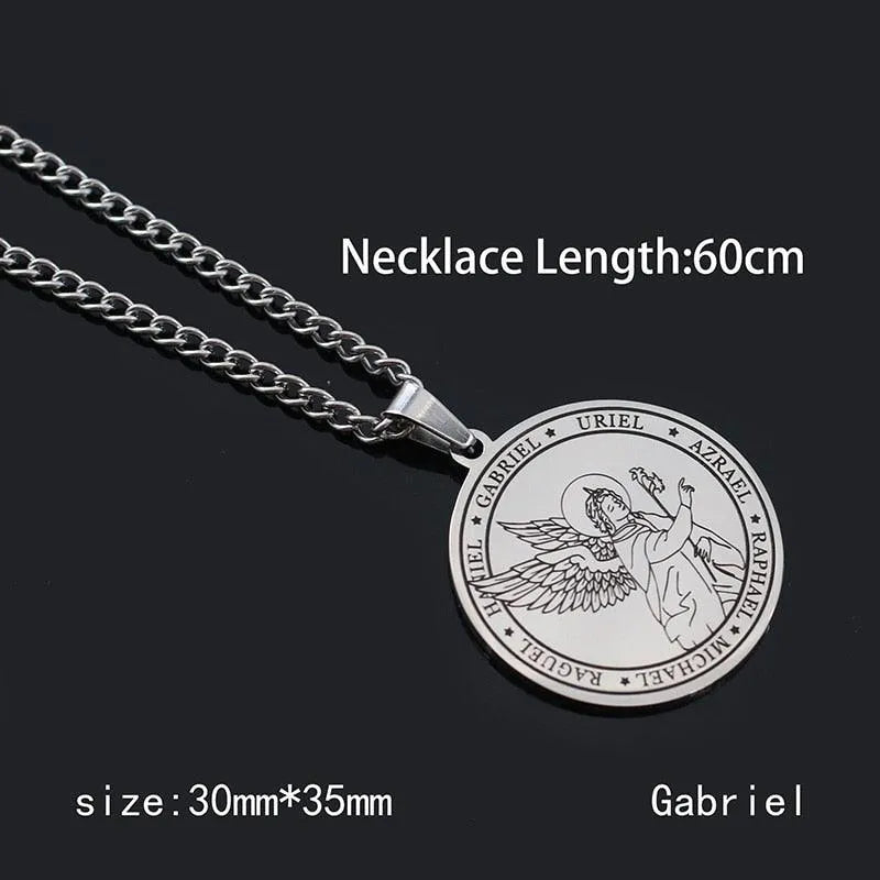 Pentagram Pendant Necklace - Archangels -Guocali