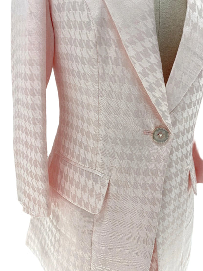 Pink Plaid Pant Suit - Thin Fabric - Elegant Feel -Guocali