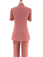 Chic Women's Pant Suit - Solid One-Button