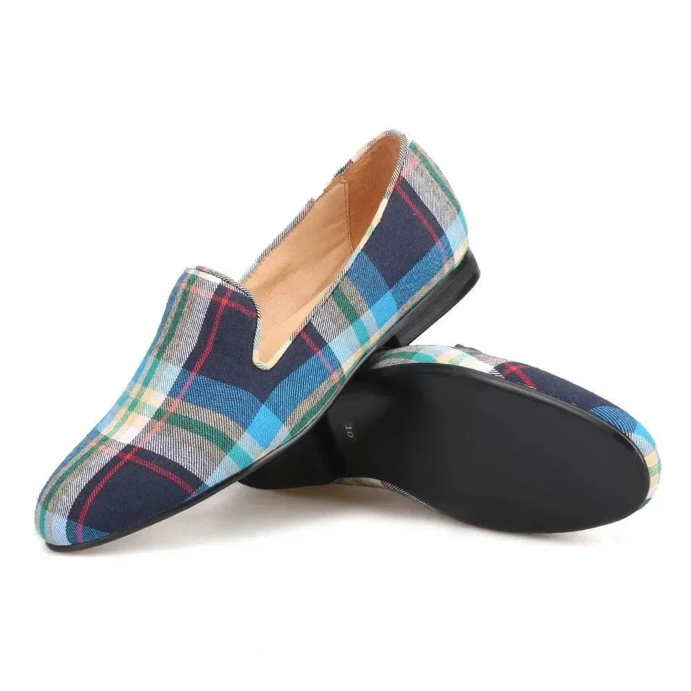 Plaid Chic Women's Loafers -Guocali