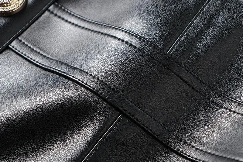 Plaid Mini Skirt - Women Leather Skirt -Guocali