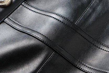 Plaid Mini Skirt - Women Leather Skirt -Guocali