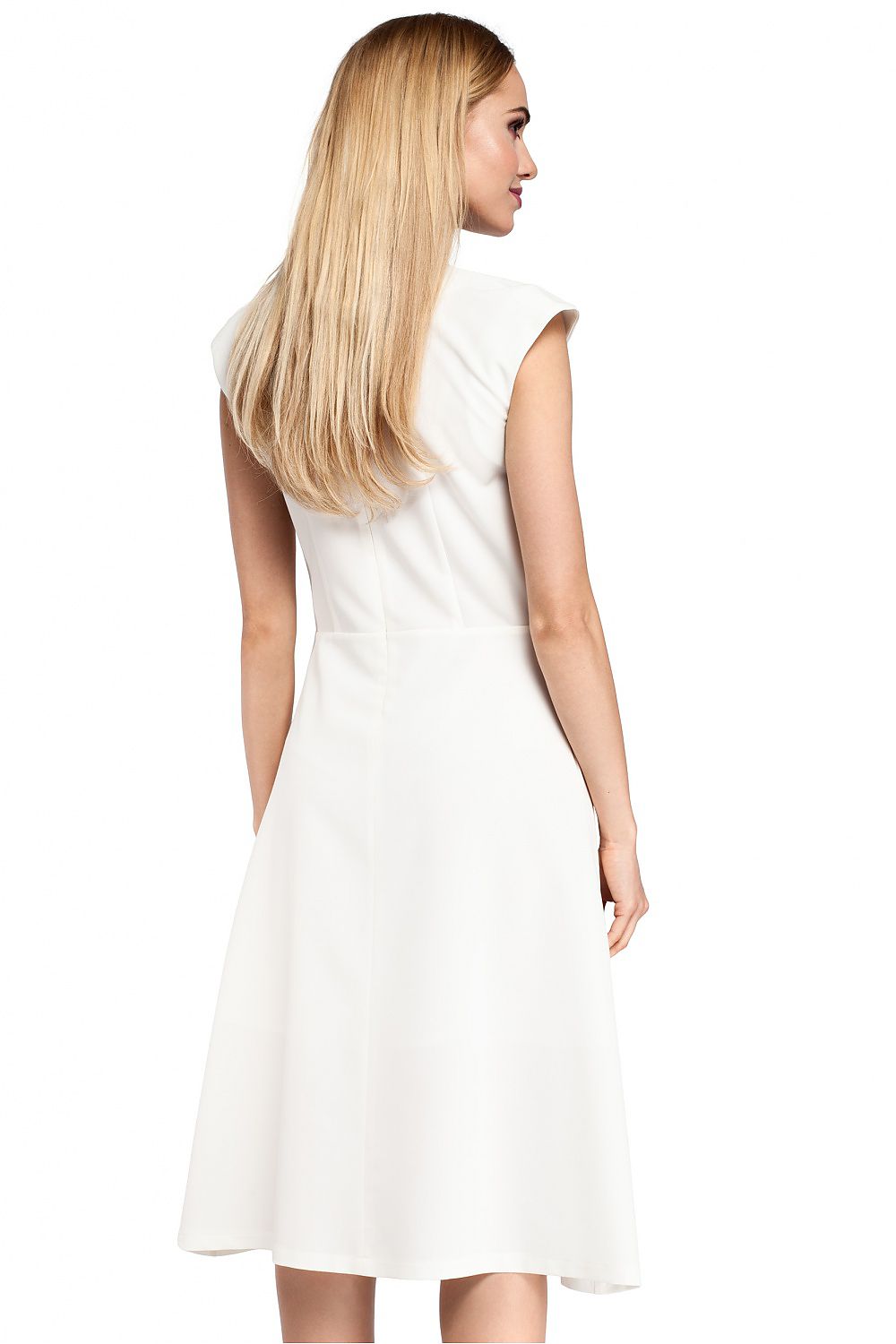 Pleated Midi Work Dress Elegant Office Style-Day Dress-GUOCALI