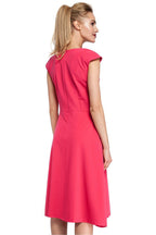 Pleated Midi Work Dress Elegant Office Style-Day Dress-GUOCALI