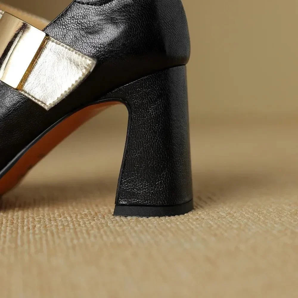 Pointed Toe T-Strap Women Pumps -Guocali